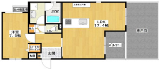 【間取り】 | グラスパティオ | グラスパティオ　１０３号室