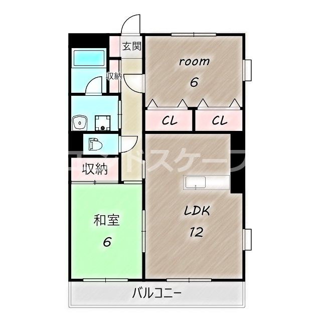 ハツミマンションBの間取り|高崎、前橋エリアのお部屋探しはエンドスケープまで！お客様の理想お聞かせ下さい♪