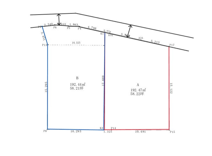高崎市倉賀野町売地B区画の区画図