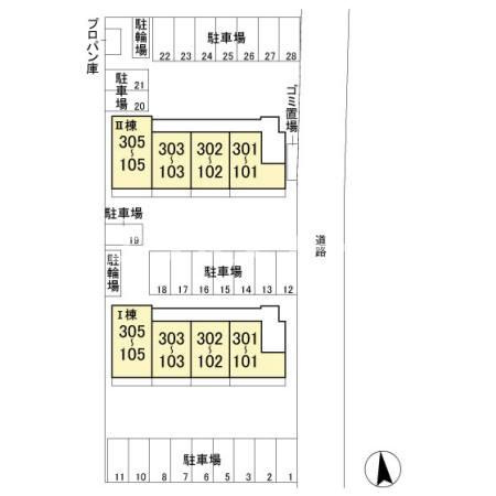 サン アルト　Ⅱの区画図|高崎、前橋エリアのお部屋探しはエンドスケープまで！お客様の理想お聞かせ下さい♪