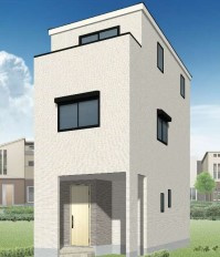 新築戸建　（川崎区昭和2丁目）の外観パース|新築戸建　京急大師線「東門前」駅徒歩8分　2階リビング　全居室収納　3LDK　充実の設備　B棟　