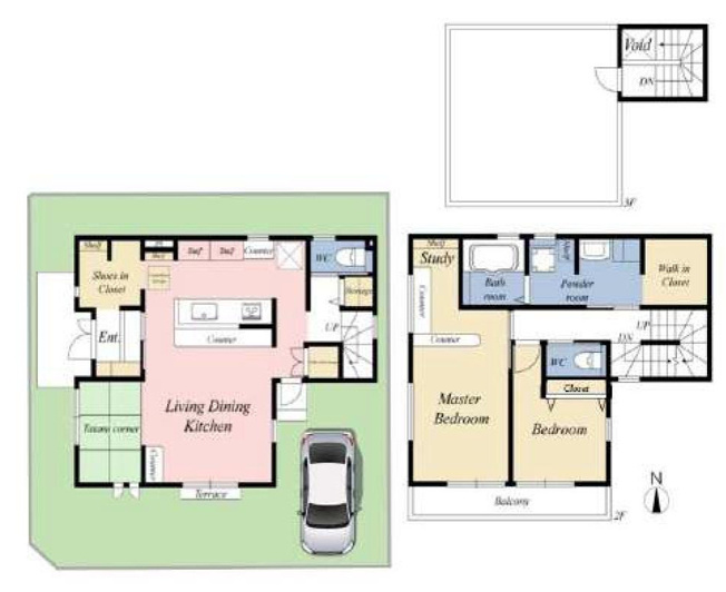 【間取り】 | 中古の戸建3LDKは、近隣との距離があり、騒音問題が起きにくいのがメリットです。2人又は3人家族にとって、丁度良い空間で、価格も経済的です。3部屋あることで寝室や書斎、子供部屋にすることも可能です。