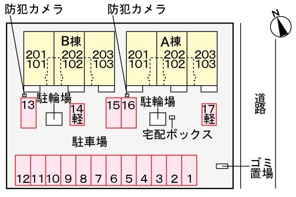 サンヴェール小林Aの区画図