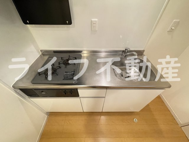 シャンティ長瀬のキッチン|コンパクトなキッチンで掃除もラクラク