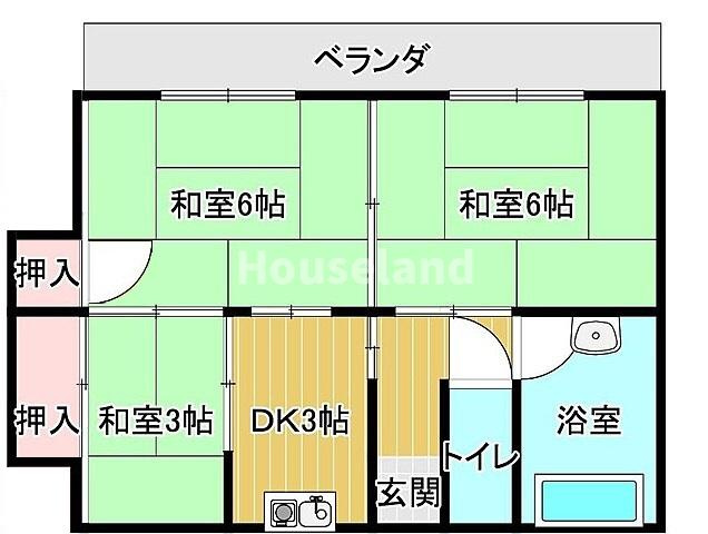 和歌山市北島のアパートの間取り