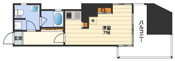 エス・キュート西天満の間取り