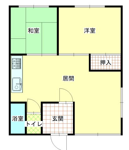 イワサキハイツの間取り|間取り反転