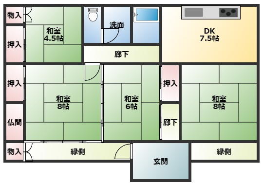 藤岡市藤岡　中古650の間取り