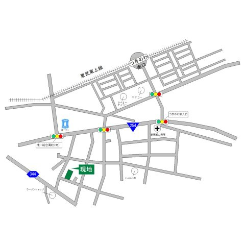 東松山市大字上唐子の売地の地図