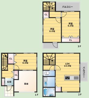 【間取り】 | 豊中市熊野町2丁目貸家