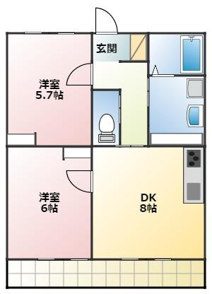 ハイツ東小浜の間取り