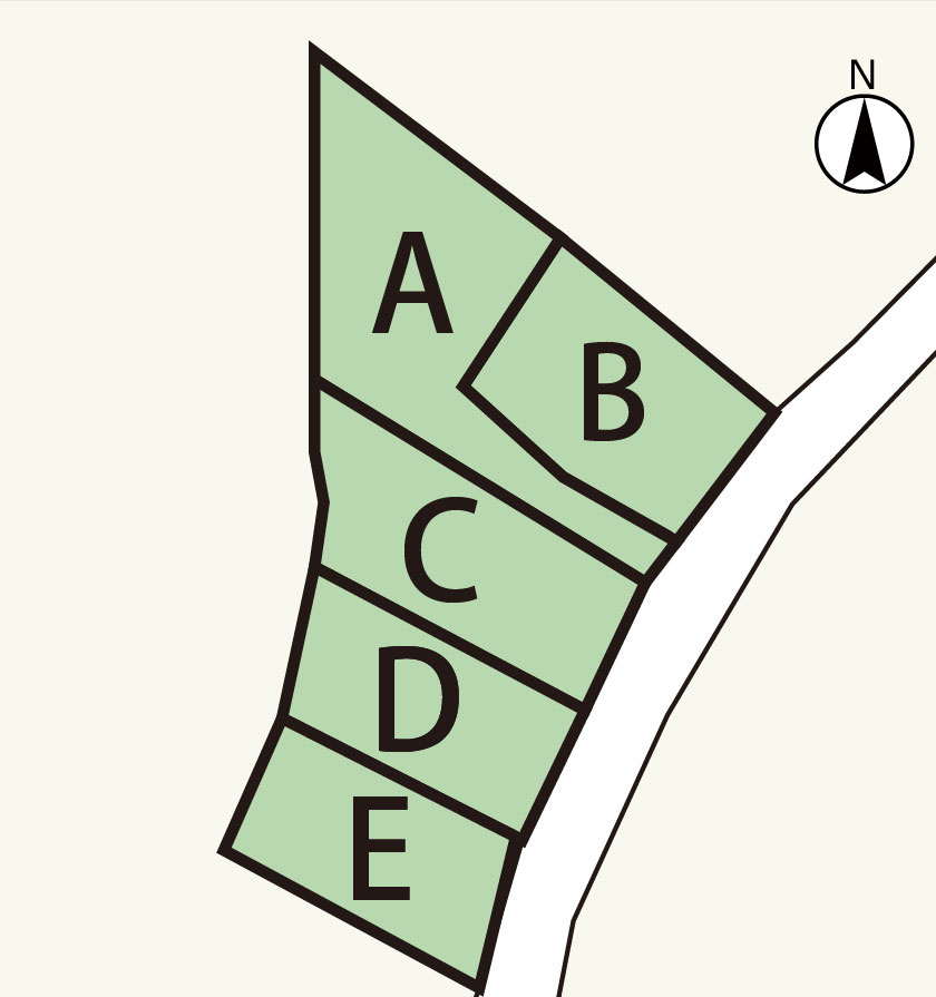 広島市南区堀越2丁目　新築一戸建て(全5棟)の区画図