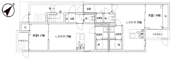 【間取り】 | ルピナス横手南町Ⅱ | 現況優先。
