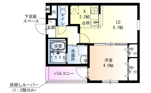 フジパレス高石千代田Ⅱ番館の間取り