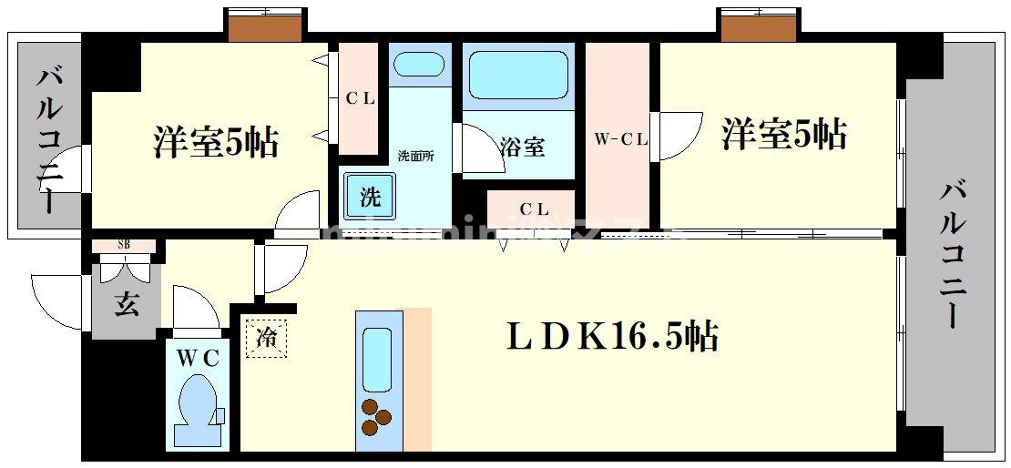 スプランディッド難波WESTⅢの間取り