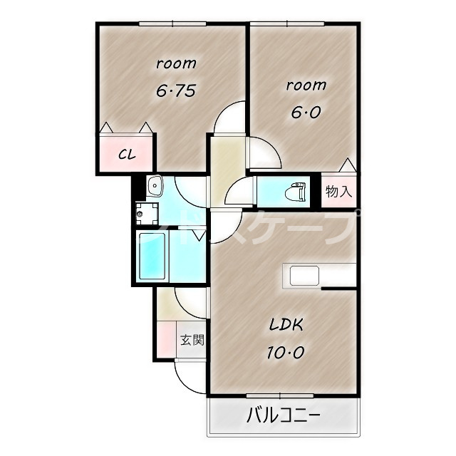 プリムヴェール上並榎　Ｂの間取り|高崎、前橋エリアのお部屋探しはエンドスケープまで！お客様の理想お聞かせ下さい♪