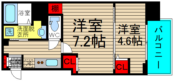 ルネフラッツ玉造本町の間取り