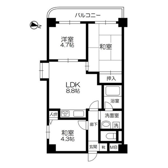 【間取り】 | クラウンハイム菅原　仲介手数料無料