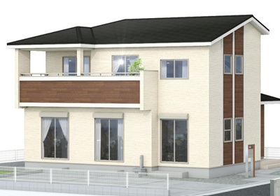 【外観パース】 | ブルーミングガーデン　甲斐市篠原　1号棟 | 外観パースです