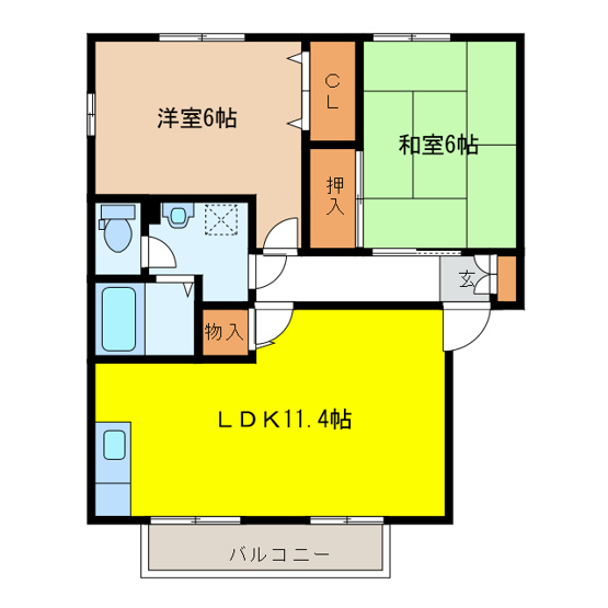 【間取り】 | コーポ・アドラシオンB