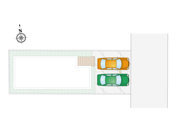 並列で2台駐車が可能なので、セカンドカーをお持ちの方でも安心です！
1台の方も急な来客やご友人が遊びに来ても安心できますね！