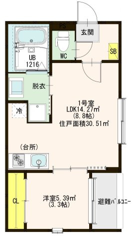 Maison庄内通の間取り
