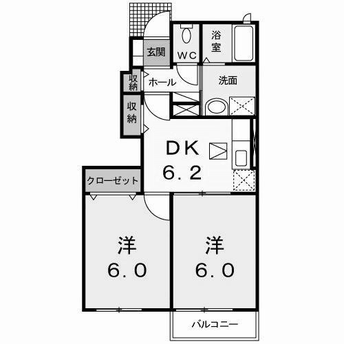 【間取り】 | イリーデ・ソレイユＢ