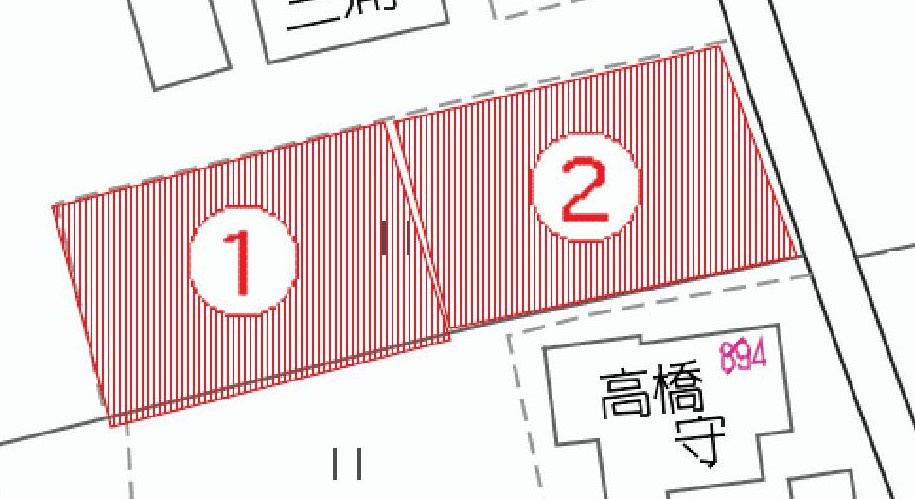 西条市下島山甲分譲の区画図