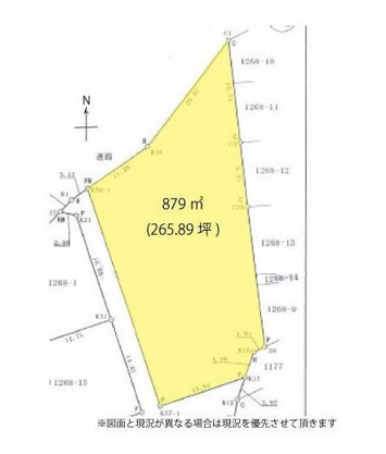 【土地図】 | 伊東市川奈　売地 | 間口も広く道路とほぼフラットで建築しやすい敷地です。