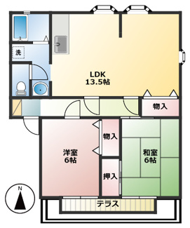 【間取り】 | ウィン岡山 | 2LDK