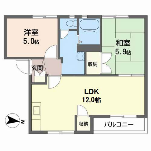 リバーサイドⅡ　Ａ棟の間取り