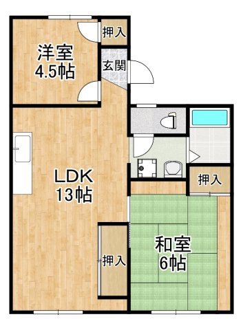 【間取り】 | ガーデンハイツ置田Ⅰ