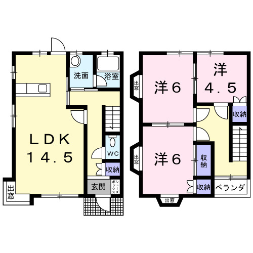 タウンハウスの間取り