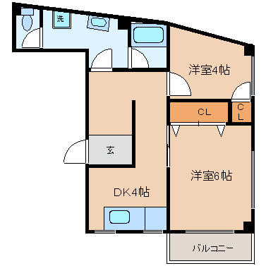 【間取り】 | エーワイハイツ天六