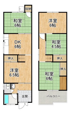 【間取り】 | 堺市東区北野田貸家