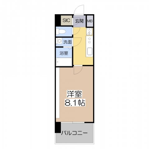 【間取り】 | La Douceur天王寺 | La Douceur天王寺　1K　25.37㎡
