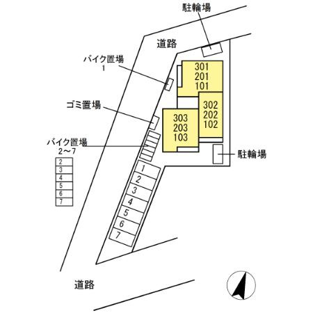Lucky circle Hiyoshi (ﾗｯｷｰｻｰｸﾙﾋﾖｼ)の区画図