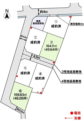 【区画図】 | 土地　船穂町船穂　全6区画 | 土地区画図になります。