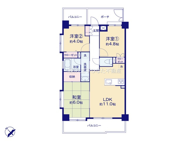 『八王子市マンション』ライオンズマンション京王南大沢【仲介手数料無料】　八王子市南大沢1-20-12の間取り|～仲介手数料無料☆八王子ひなた不動産～ライオンズマンション京王南大沢