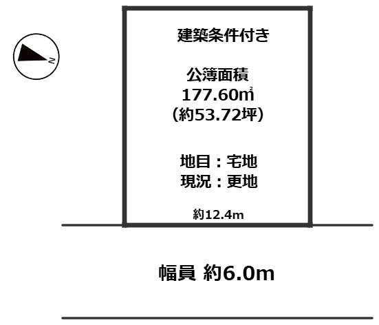 高島市今津町弘川53坪土地の土地図