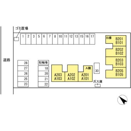 ロードキャッスル　A棟の区画図