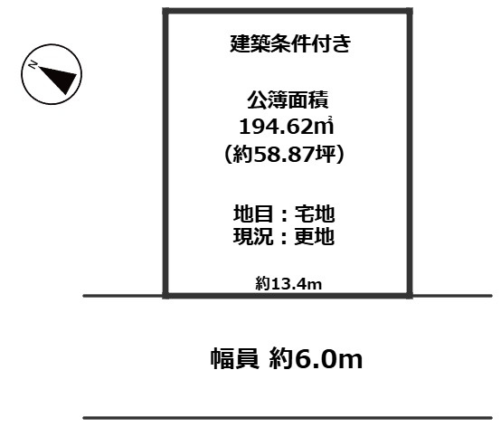 高島市今津町弘川58坪土地の土地図