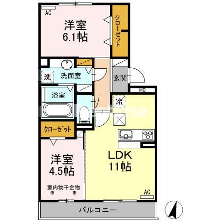 Ｄ－ｒｏｏｍ Ｇｌａｎｚの間取り
