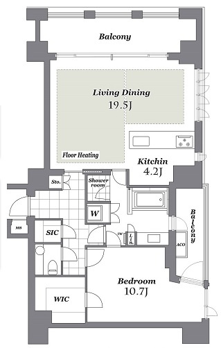 港区三田２丁目の賃貸マンションの間取り