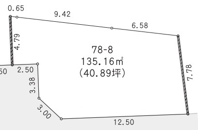 あきる野市三内　開発分譲地　78-8の土地図