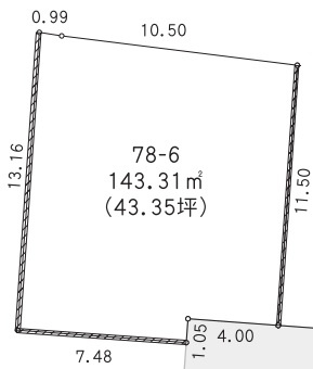 あきる野市三内　開発分譲地　78-6の土地図
