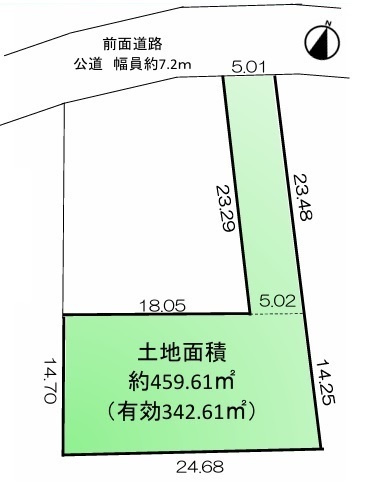 川越市小堤　建築条件なし売地　東武東上線『鶴ヶ島駅』徒歩21分　【名細小学区】の区画図