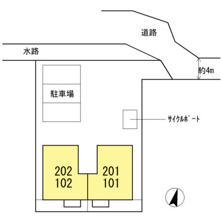 ファルコン久留米高校駅前の区画図