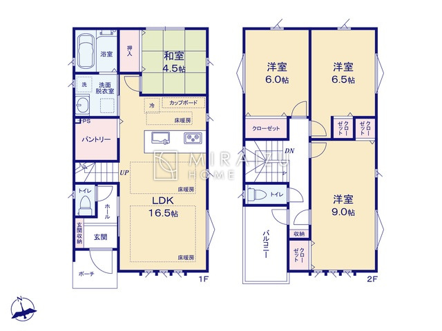 【間取り】 | リビングの大きな開口部は陽当たりの確保だけでなく、まとめ買いで大量のお買い物をした際や家具など大きな物を購入した際に便利です。