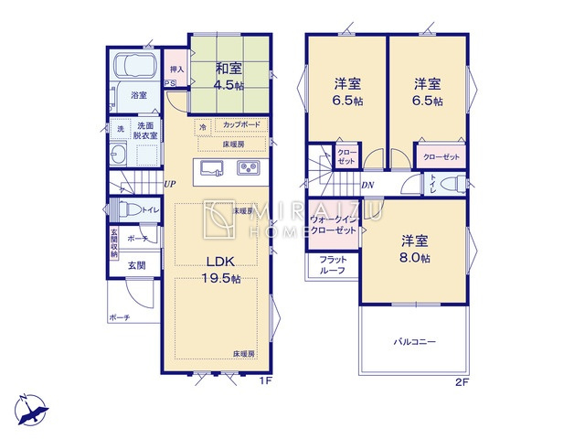 【間取り】 | リビングの大きな開口部は陽当たりの確保だけでなく、まとめ買いで大量のお買い物をした際や家具など大きな物を購入した際に便利です。